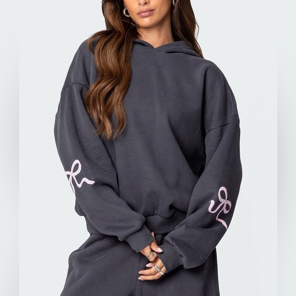Edikted Bonney Bow detail hoodie